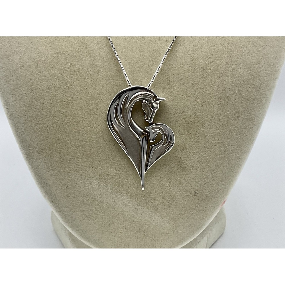Loriece Boatright Sterling Silver 925 Spirit Horse Equestrian Necklace VGUC